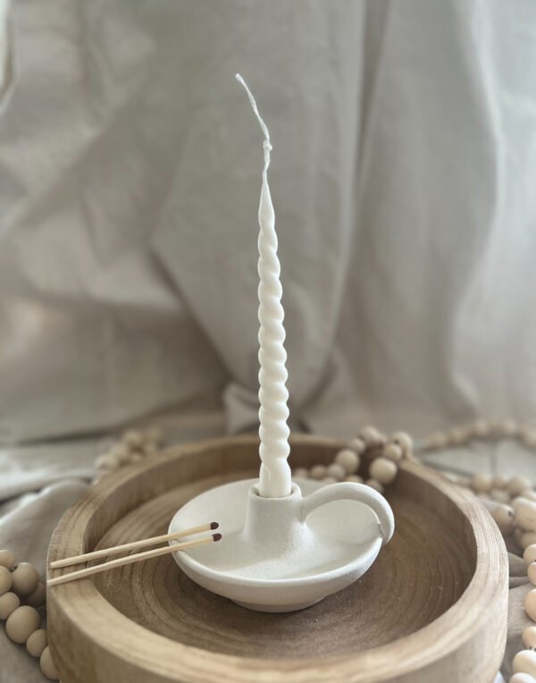 1x Neutral Soy Wax Taper Swirl Candle