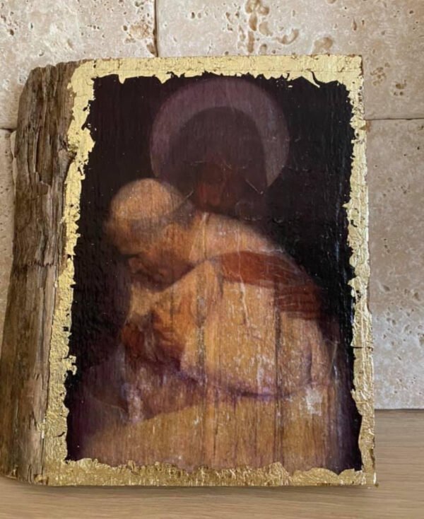 John Paul II In The Arms Of Our Lady Icon On Wood