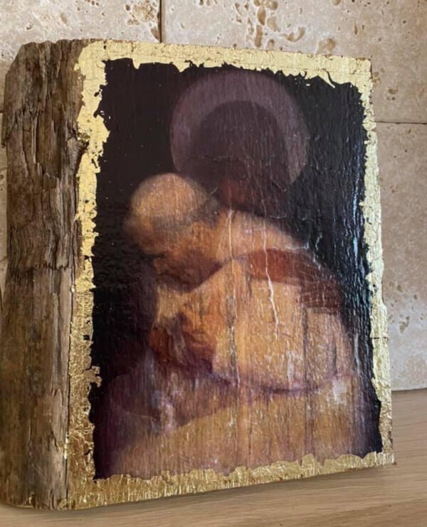John Paul II In The Arms Of Our Lady Icon On Wood - Image 2