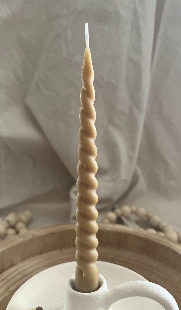 Bees Wax Handmade Twisted Taper Candle - Image 2