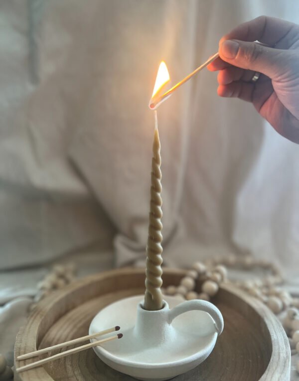 Bees Wax Handmade Twisted Taper Candle - Image 3