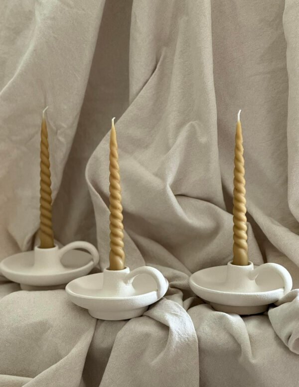 Bees Wax Handmade Twisted Taper Candle - Image 5