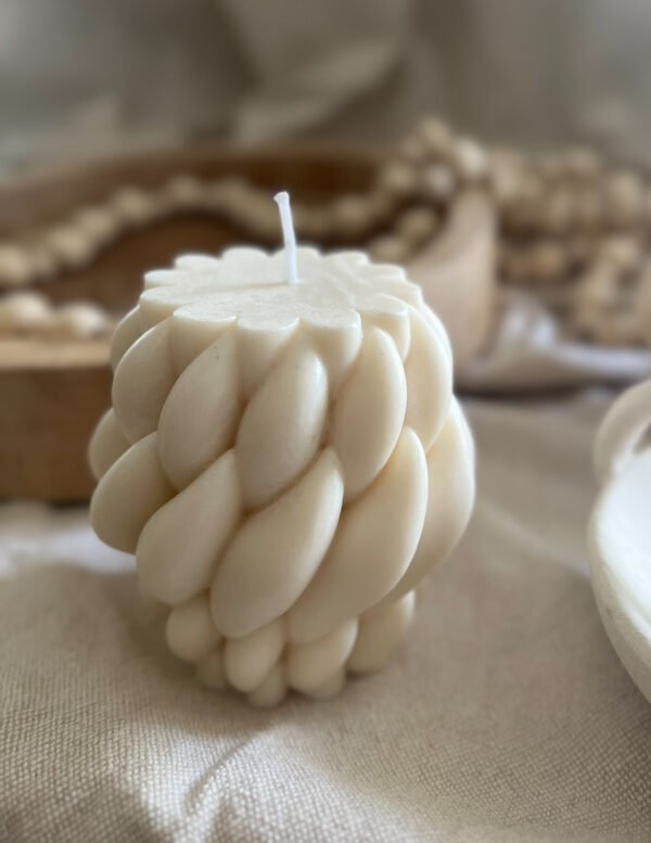 A Large Knit Effect Cosy Handmade Soy Candle - Image 2