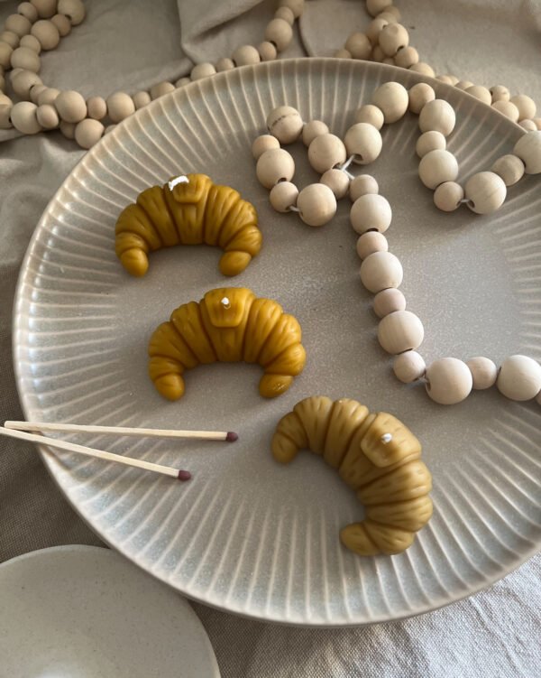 Unique Beeswax Croissant Candles - Image 4