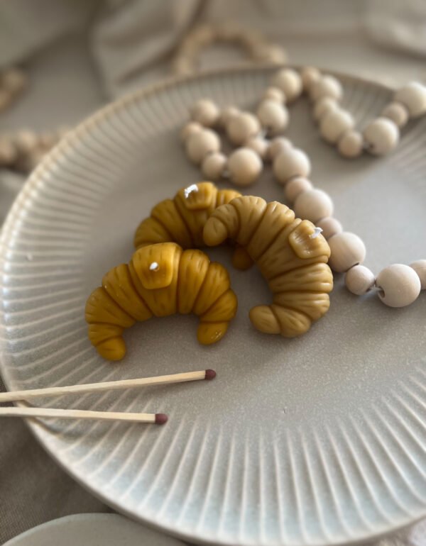 Unique Beeswax Croissant Candles - Image 2