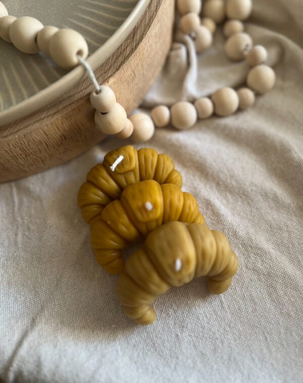 Unique Beeswax Croissant Candles - Image 3