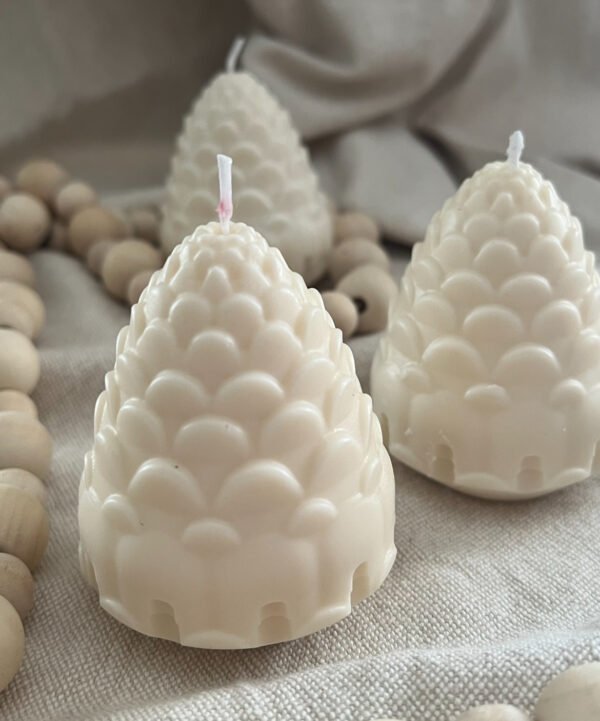 Neutral Handmade Soy Pine Cone Candle