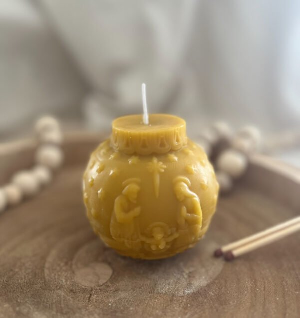 Christmas Bees Wax Nativity Bauble