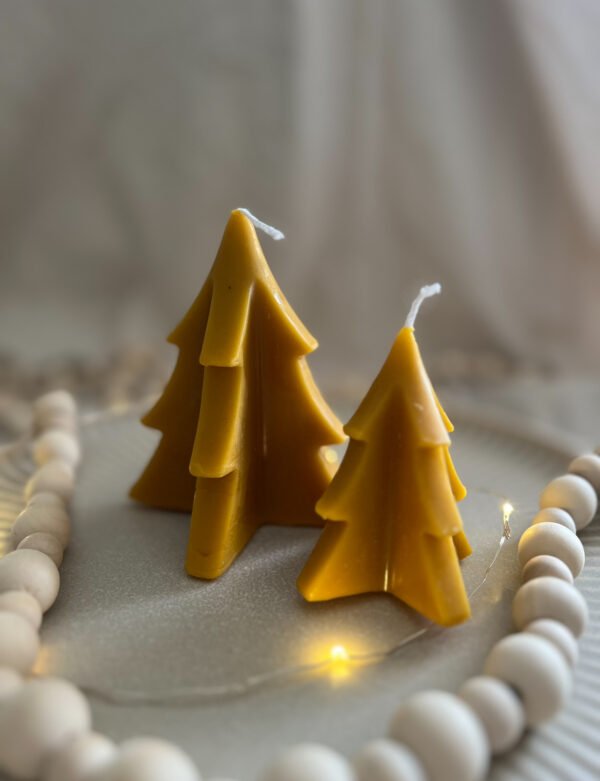 Bees Wax Set of 2 Christmas Tree Candles