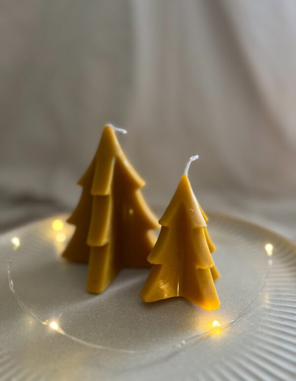 Bees Wax Set of 2 Christmas Tree Candles - Image 3