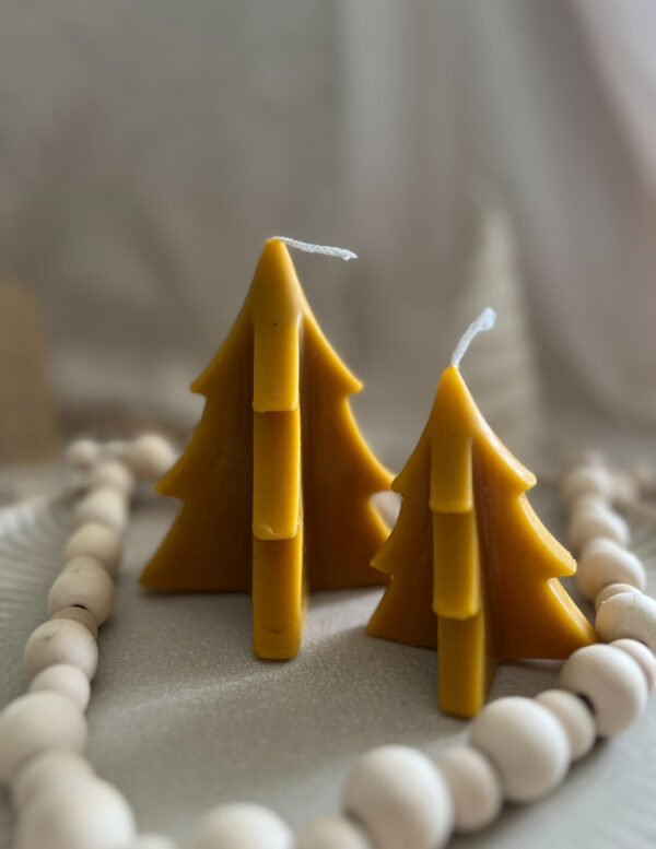 Bees Wax Set of 2 Christmas Tree Candles - Image 2