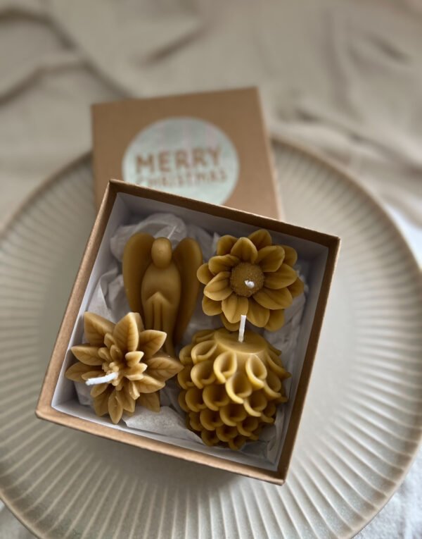 Handmade 4 Piece Bees Wax Christmas Set - Image 3