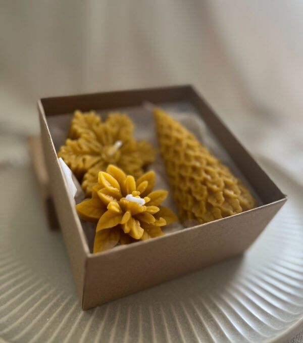 Handmade 3 Piece Bees Wax Christmas Set - Image 2