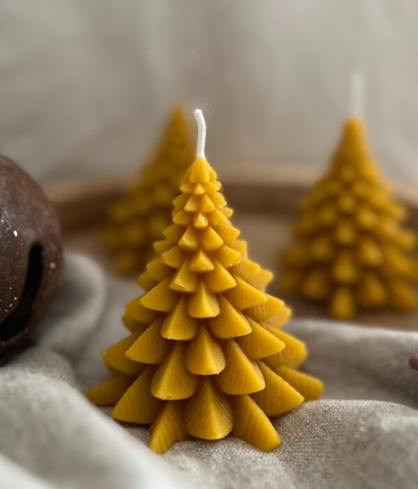 Natural Bees Wax  Christmas Tree Candle