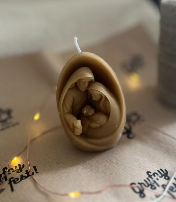 Natural Bees Wax Nativity Candle