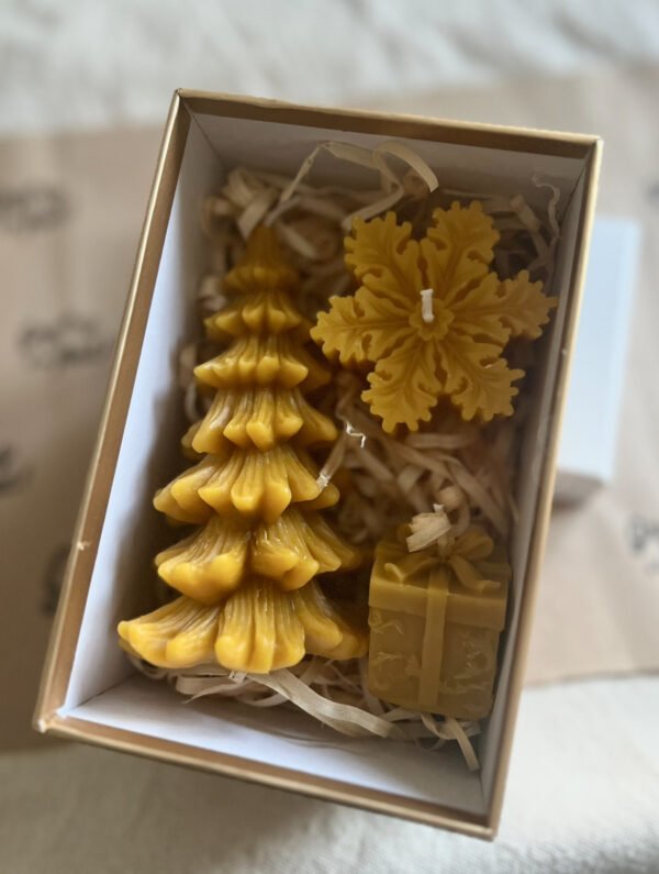 Natural Bees Wax 3x Piece Medium Christmas Gift Set