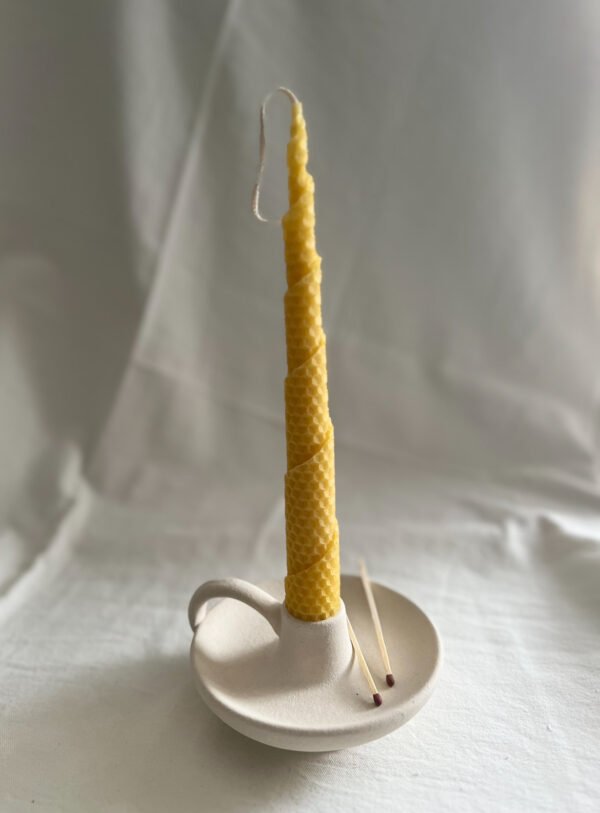 Rolled Beeswax Tall Pillar Candle Set of 2