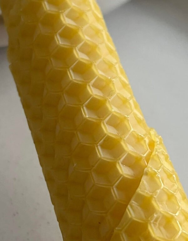 Rolled Beeswax Tall Pillar Candle Set of 2 - Image 3