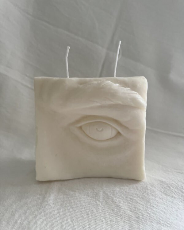 Abstract Antique Style Ear/Lips/Eyes Large Soy Candle - Image 4