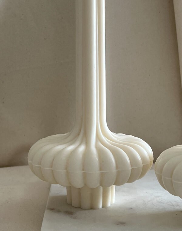 2x Piece Long Thick Ribbed Table Soy Candles - Image 4