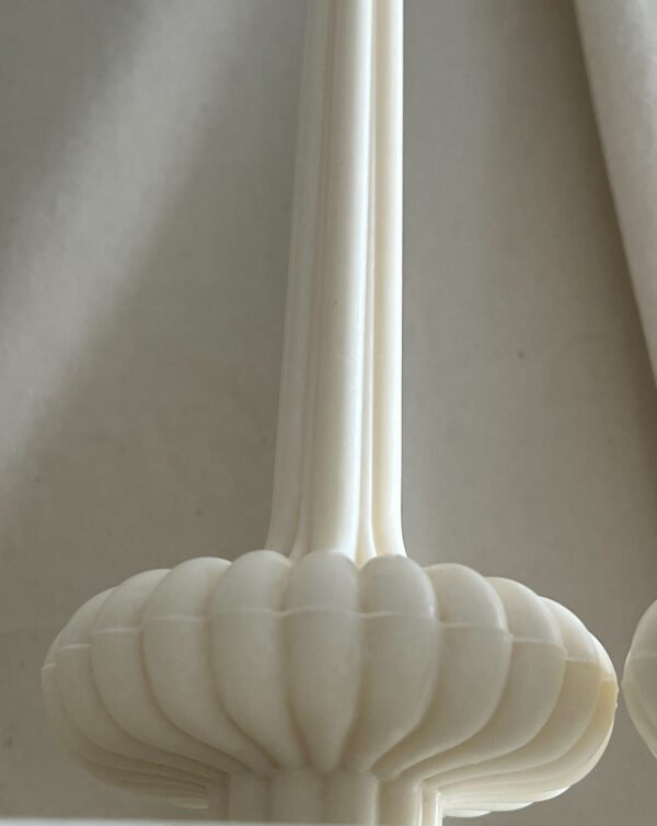 2x Piece Long Thick Ribbed Table Soy Candles - Image 5