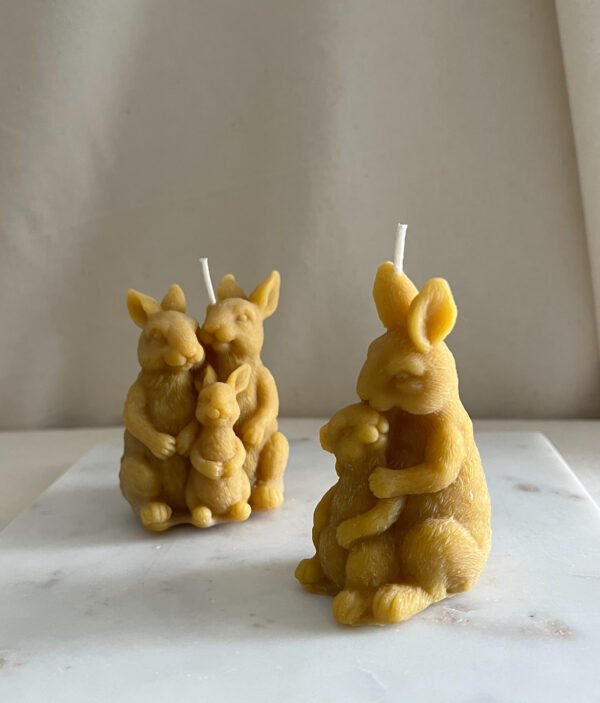 Pure Beeswax Bunny Family and Mum Candle 2 Designs - Image 2