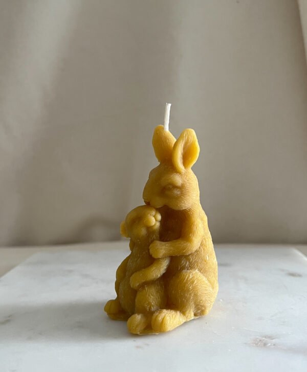 Pure Beeswax Bunny Family and Mum Candle 2 Designs - Image 3