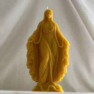 Medium-sized standing Mary pure beeswax candle