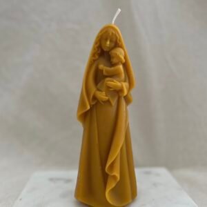 Large Standing Mary & Jesus Pure Beeswax Candle
