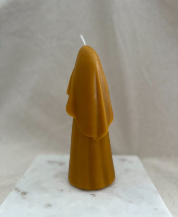 Large Standing Mary & Jesus Pure Beeswax Candle - Image 3