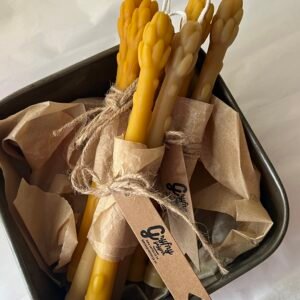 3x Piece Beeswax Farm Style Asparagus Candles