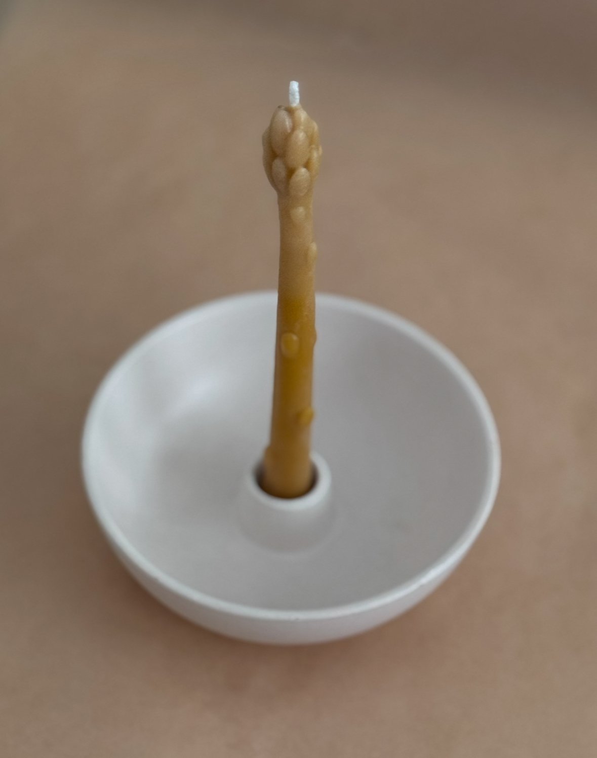 White Ceramic Bowl Candle Holder