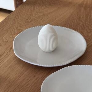 Cermamic White Candle Plate